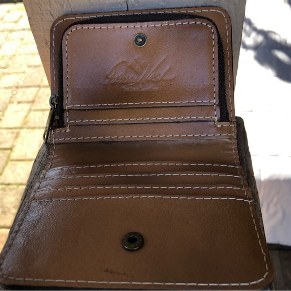 Patricia Nash handbag and match wallet Italian leather maps suede lining . - Picture 9 of 14